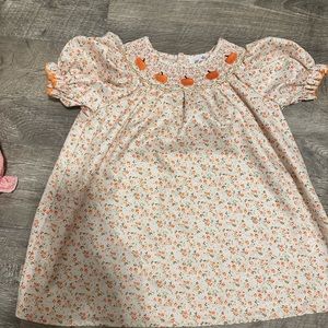 Pumpkin smocked dress
